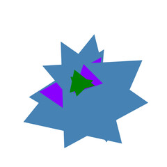 An abstract cut out triangle spiral burst design element.