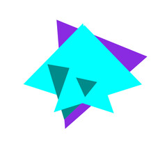 An abstract cut out triangle spiral burst design element.