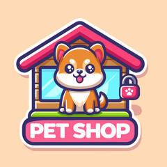 Pet shop care animal mascot logo character