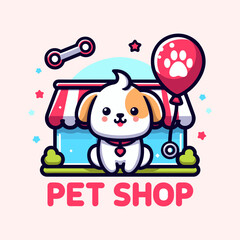 Pet shop care animal mascot logo character