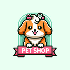 Pet shop care animal mascot logo character