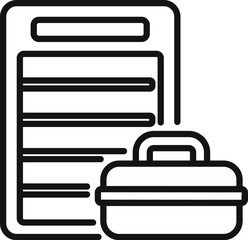 Repair dishwasher toolbox icon outline vector. Worker fixing. Room machine