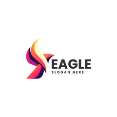 Vector Logo Illustration Eagle Gradient Colorful Style