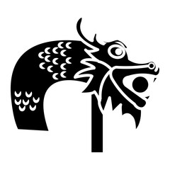 lunar new year on glyph style. Chinese New Year Dragon on glyph style