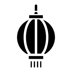 lunar new year on glyph style. Traditional chinese lantern on glyph style
