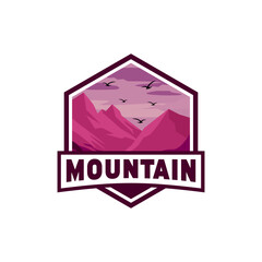 mountain adventure logo design vector template