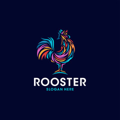  Rooster logo design vector template