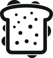 School homemade sandwich icon simple vector. Container box. Snack unhealthy