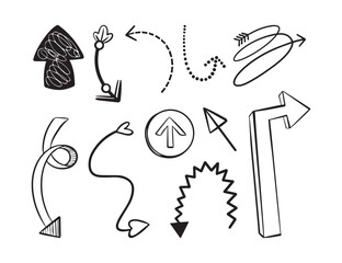Hand Drawn Doodle Arrow Illustration Set