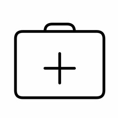 First aid box icon vector design template, medical bag icon, simple design, suitable for all. On a white background