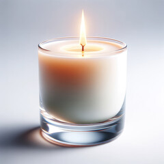 Obraz na płótnie Canvas an aromatic candle, presented in a serene and elegant style, isolated on a pure white background