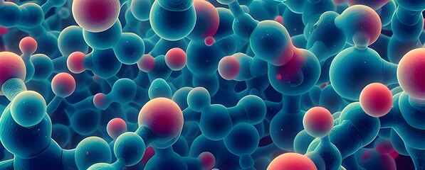 Molecules of candida auris fungal infection.Macro,banner - obrazy, fototapety, plakaty