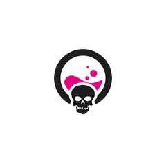 skull laundry clothes washer machine bone logo design vector free