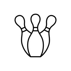 Bowling pin outline icons, minimalist vector illustration ,simple transparent graphic element .Isolated on white background