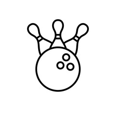 Bowling outline icons, minimalist vector illustration ,simple transparent graphic element .Isolated on white background