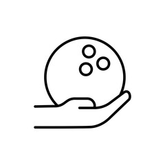 Bowling ball outline icons, minimalist vector illustration ,simple transparent graphic element .Isolated on white background