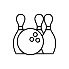 Bowling outline icons, minimalist vector illustration ,simple transparent graphic element .Isolated on white background