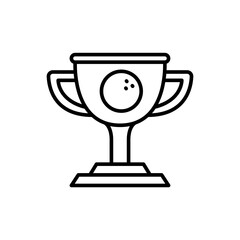 Bowling cup outline icons, minimalist vector illustration ,simple transparent graphic element .Isolated on white background
