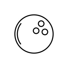 Bowling ball outline icons, minimalist vector illustration ,simple transparent graphic element .Isolated on white background