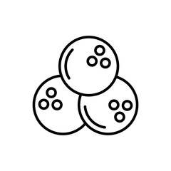 Bowling ball outline icons, minimalist vector illustration ,simple transparent graphic element .Isolated on white background