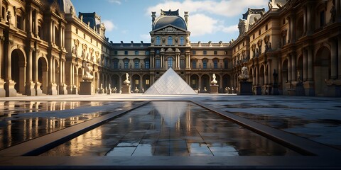 Naklejka premium Louvre Museum, France，ai