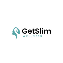 get slim fit workout woman logo design vector