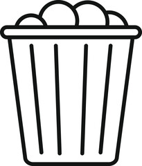 Popcorn bucket icon outline vector. Cinema snack food. Bake bread
