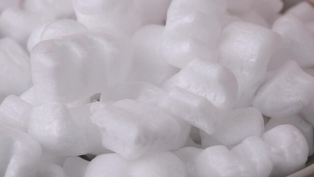 Shockproof foam, for cushioning easily broken packages. Polystyrene foam cushioning material for packaging.