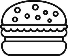 Cheeseburger fast food icon outline vector. Street food. Patty lunch