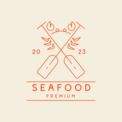 seafood restaurant food holiday logo vector icon symbol illustration design
