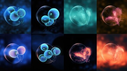 A collage of beforeandafter ultrasound images showing the successful implantation and growth of an embryo following the use of tingedge techniques such as preimplantation genetic testing.