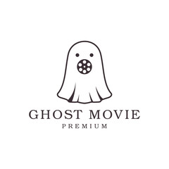 ghost movie film entertain logo  vector icon  minimalist symbol illustration design