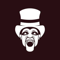 Dracula head logo  vampire  vector icon symbol  minimalist illustration design