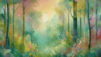 Abstract jungle background with painting.
