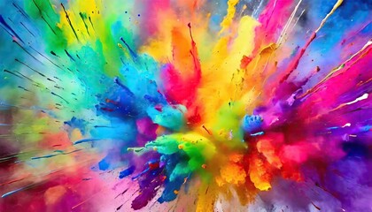 Abstract colorful background with explode splashes.