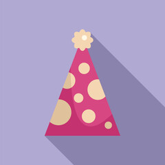 Circle hat cone icon flat vector. Celebration cone. Revel game