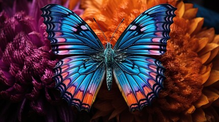 Close up view of beautiful  colorful butterfly 