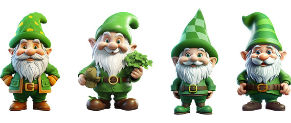 St Patrick's Day Gnome 3D Render Character - obrazy, fototapety, plakaty