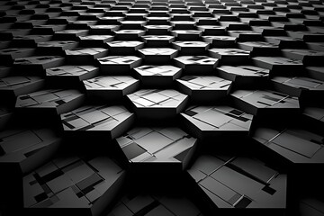 Hexagons forming an optical illusion, playing with perspective and depth to create a visually captivating abstract image.