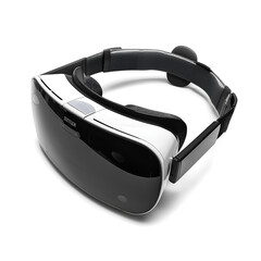 Isolated Modern virtual reality glasses on white background