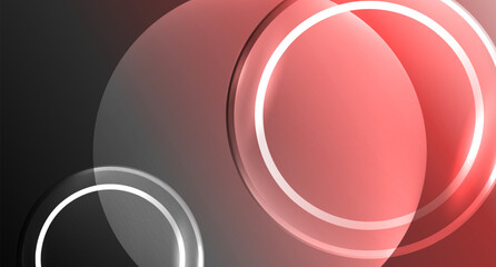 Neon glass circle copyspace for your text or product presentation geometric background. Vector illustration For Wallpaper, Banner, Background, Card, Book Illustration, landing page