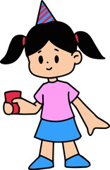 Cute Girl With Red Cup