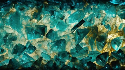 Fototapeta na wymiar clear blue green mineralcrystals crystals texture background. Soul-Healing Crystal Texture Background.