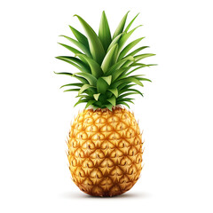 Fototapeta premium Isolated whole pineapple pieces on white background