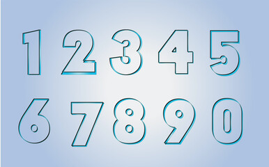 Neon outline numbers font