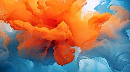 Intense gradients of cerulean blue melting into fiery orange, creating an electrifying dreamscape.