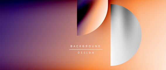 Circles and round shapes with gradients. Minimal abstract background, round geometric shapes, clean and structured design