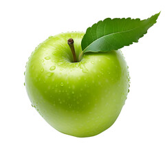 green apple with water drops