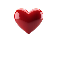 3d render a red heart on a white background 3