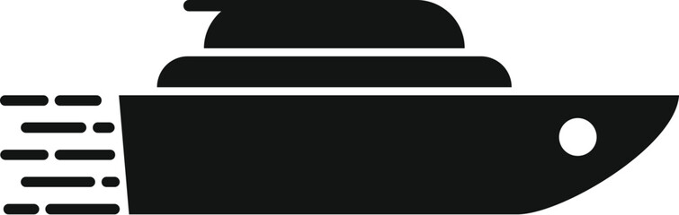 Obraz premium Fast speed boat icon simple vector. Race high run. Work efficient product